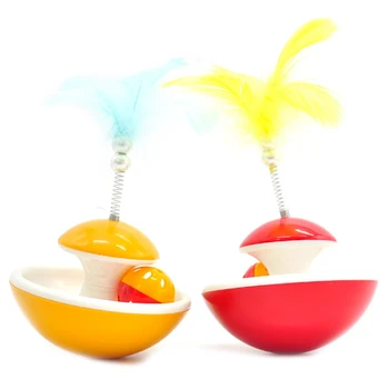 

2PCS Cat Toy Tumbler Fairy Feather Bell Funny Cat Stick Bell Ball Spring Tumbler Cat