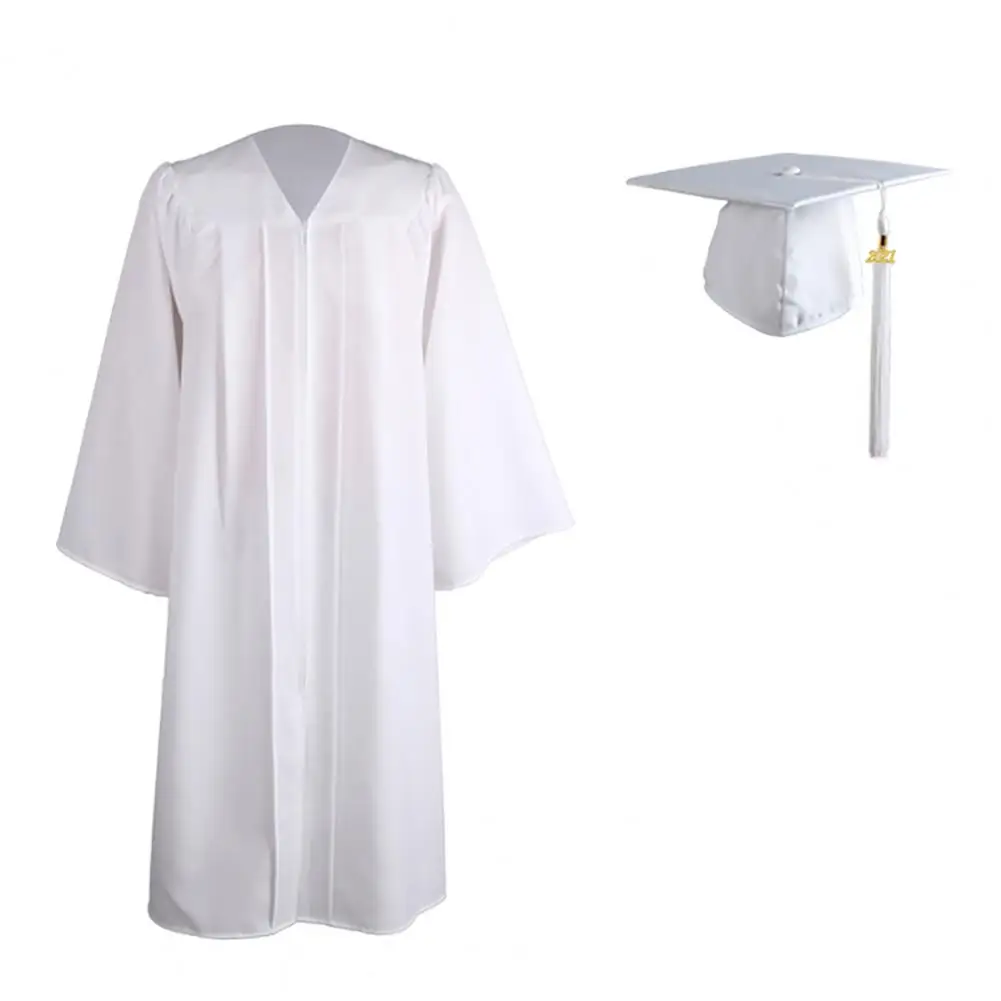 Graduation Hat Adult Graduation Gown Long Sleeve University Academic DresS Zip Closure Plus size Graduation Gown Robe Mortarboard-Cap
