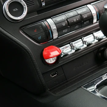 

Start/Stop Switch Cover Trim Button For Ford Mustang 15+ Red+Black Useful Newest
