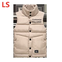 LS модная мужская однотонная куртка без рукавов, зимняя флисовая жилетка в готическом стиле, жилет в стиле аниме, теплая мужская комфортная утепленная жилетка в стиле харадзюку