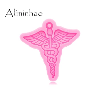 

DY0557 Shiny Medical Emblem Keychain Mould Silicone Epoxy Resin Mold Necklace Jewellery Making