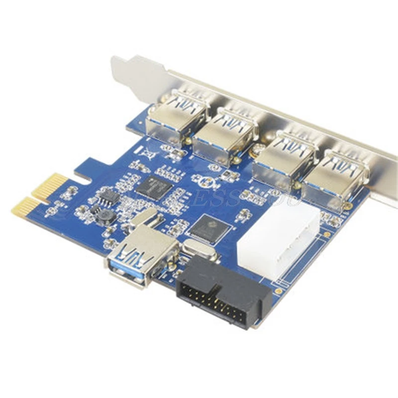 5 Порты PCI-E карта PCI Express USB 3,0+ 19 Pin разъем 4 Pin адаптер для Win