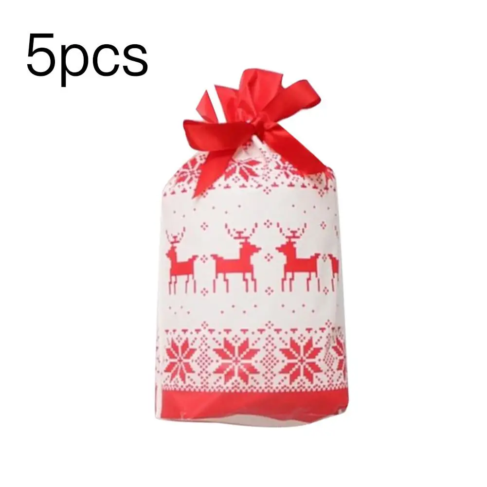 07 5pcs Рождественский мешок, подарок на Рождество, Подарочный мешок, мешок для конфет Рождество, украшение, подарок на год, рождественские принадлежности - Цвет: 07 5pcs