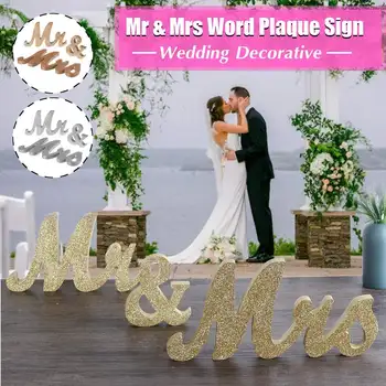 

Wooden Standing Letters Mr & Mrs Word Plaque Sign Wedding Names Large 12cm High Home Wedding Decorative Letter Decor
