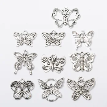 

20pcs/lot Butterfly Mixed Charms Pendants Vintage Necklaces Bracelet Accessories For Jewelry Making Diy Handmade Crafts Supplies