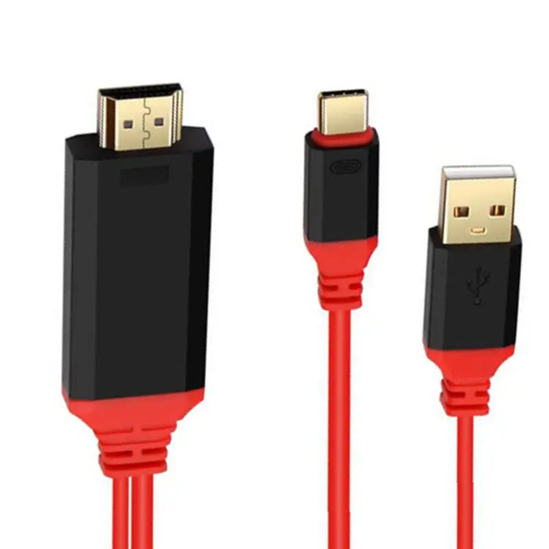 2 м Тип с разъемами типа C и HDMI 4K x 2K со сверхвысоким разрешением Ultra HD, адаптер зарядный кабель для передачи данных для samsung LG htc microsoft