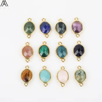 

Random Sales 10x12mm Natural Sodalite Amazon Stone Oval Beads Charms Bracelet Making Gold DIY Jewelry Connector DIY LY-49AMAJ