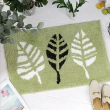 Домашний зеленый лист толстый ворсистый коврик для ванной комнаты кухни комнаты нескользящий коврик