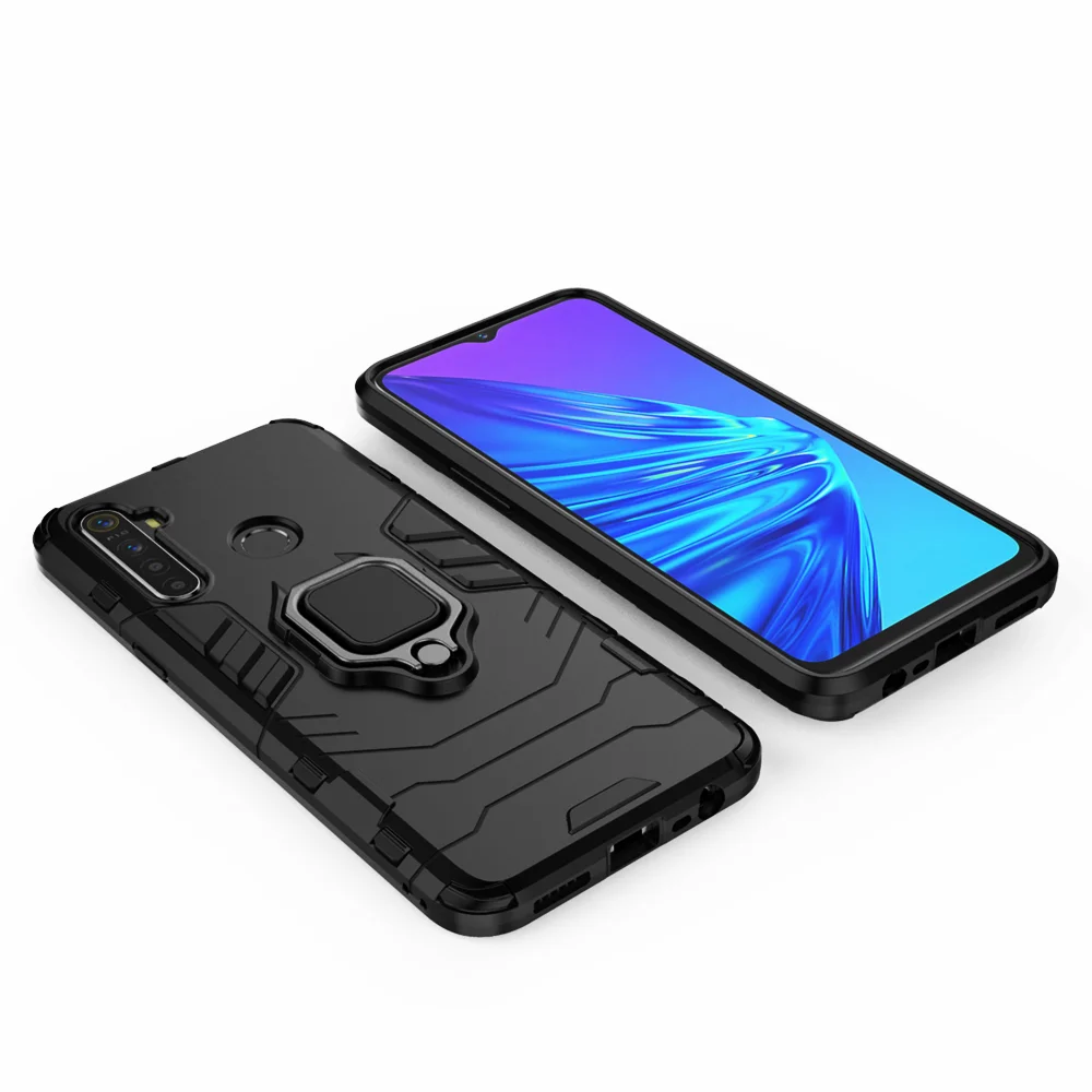 For Realme 5 Case RMX1911 Magnetic Car Shockproof Ring Armor Cover For OPPO Realme 5 Pro RMX1971 Realme5 5pro Coque Skin Fundas phone belt pouch