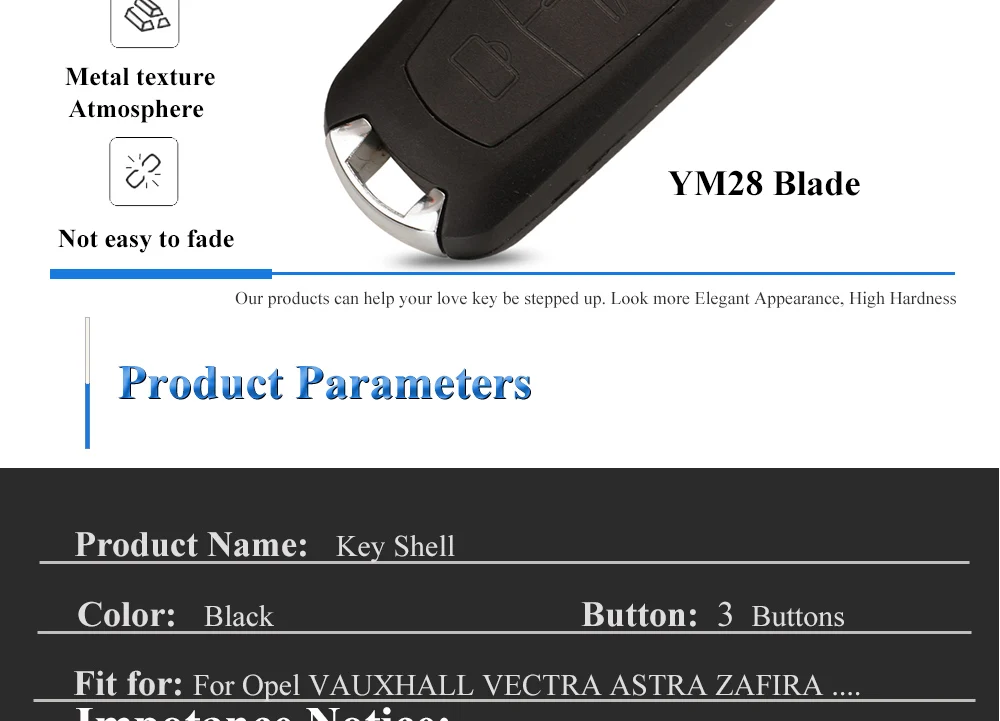 Keyforkess 10 pezzi 3 pulsanti telecomando modificato Flip Car Key Shell per Opel VAUXHALL Vectra Astra Zafira HU100/HU43/Hu46/YM28 Fob Case - Hbba6c1d2f8824b98b47cb649b6de77adV