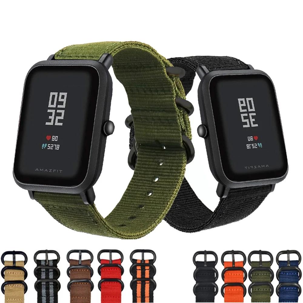

high quality Colorful nylon Watchband Replacement for Amazfit Bip for Xiaomi Huami Amazfit Band Bracelet Huami Wrist Strap 20mm