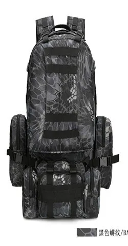 Black Python 50л открытый Рюкзак Molle военный тактический рюкзак Спортивная Сумка Водонепроницаемый походный рюкзак для путешествий - Цвет: Black Python