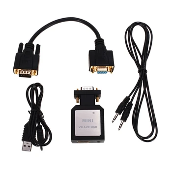 

NK-M330 VGA to HDMI Output 1080P HD Audio TV AV HDTV PC Video Cable VGA2HDMI Converter Adapter for HDTV Computer(EU Plug)