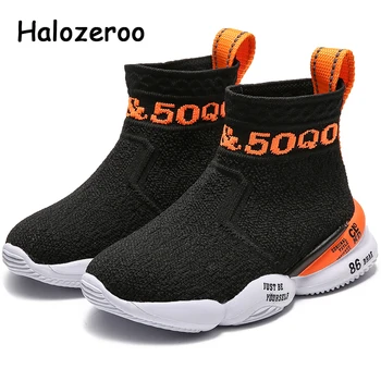 

2020 Spring Kids Sport Sneakers Baby Girls High Casual Sneakers Boys Brand Sock Shoes Children Black Slip On Sneakers Trainers