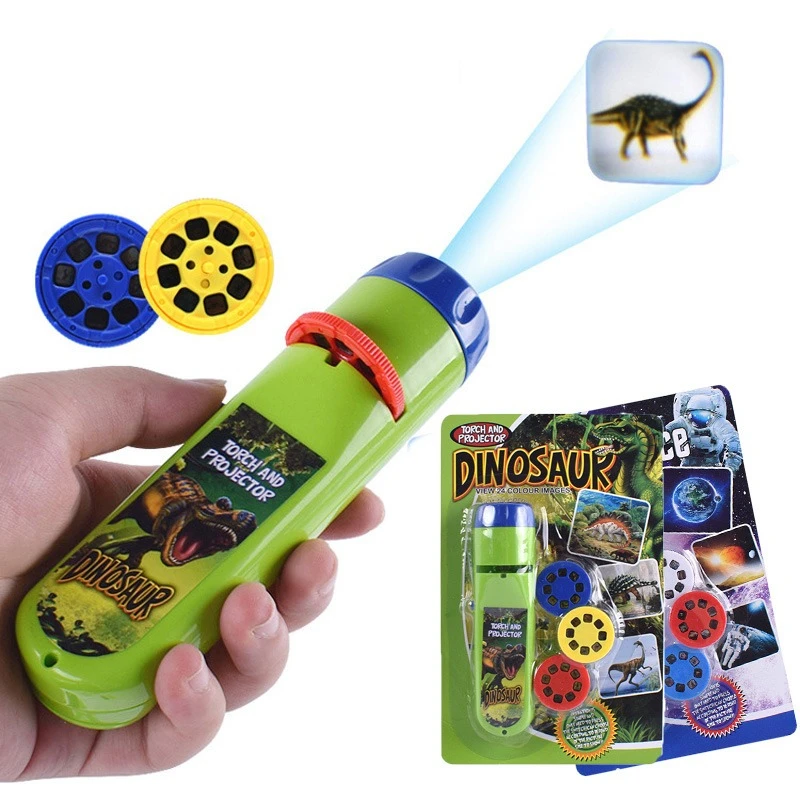 Balleenshiny-rompecabezas de interacción para padres e hijos, juguete luminoso para Educación Temprana, lámpara de proyector de Tobogán, Animal, dinosaurio