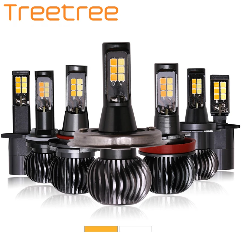 2 шт. Автомобильные светодиодные лампы H3 H1 светодиодный H8 H11 LED 9005 HB3 9006 HB4