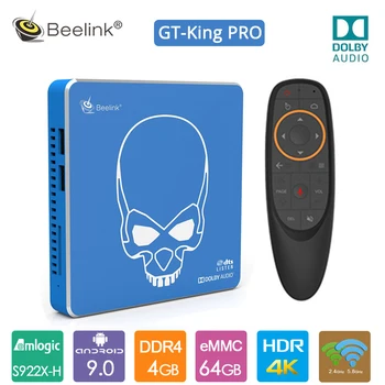 

Original New Beelink GT-King Pro TV Box Android 9.0 4G+64G Amlogic S922X-H Hi-Fi Lossless Sound with Dolby Audio 2.4G+5.8G WIFI