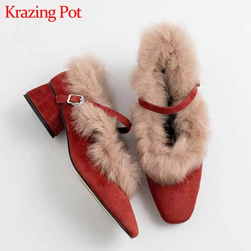 Krazing Pot/Новая модная женская обувь из натуральной кожи с плюшевой подкладкой