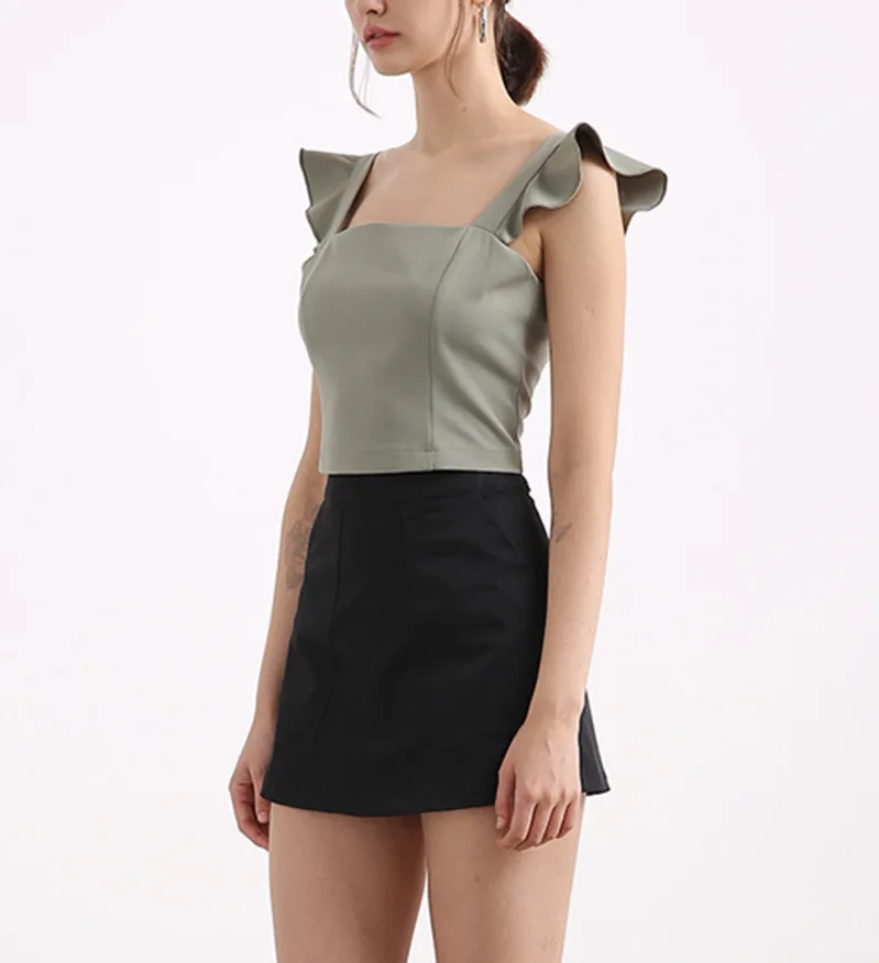 ruffle top sleeveless