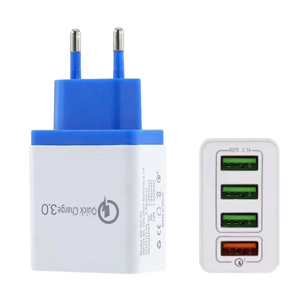 

4 Ports USB Charger QC 3.0 Smart Fast USB Wall Charger For Samsung Huawei Quick Charge Adapter For Mobile Phone EU/US Plug
