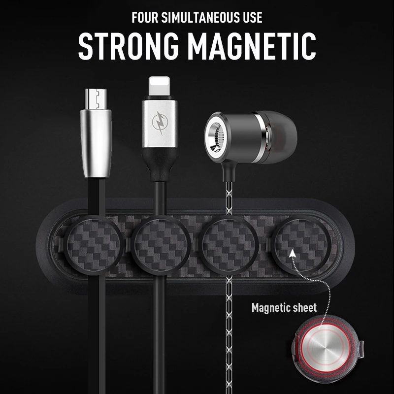 

Carbon Fiber Magnetic Magnetic Cable Organizer Cable Clamp Data Cable Storage Hub Organizer Storage Cable Data Line Hub Holder