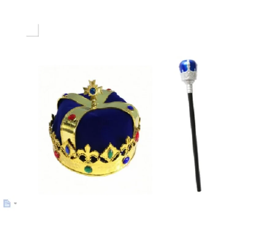 Hair Band Crown Royal King's Crown And Scepter Set Halloween Props Party Dress Up Accessory