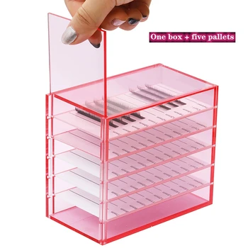 

Lash Boxes Transparent Eyelash Extension Storage Box Organizer Acrylic Lash Pallet Holder Case Grafting Eyelash Display