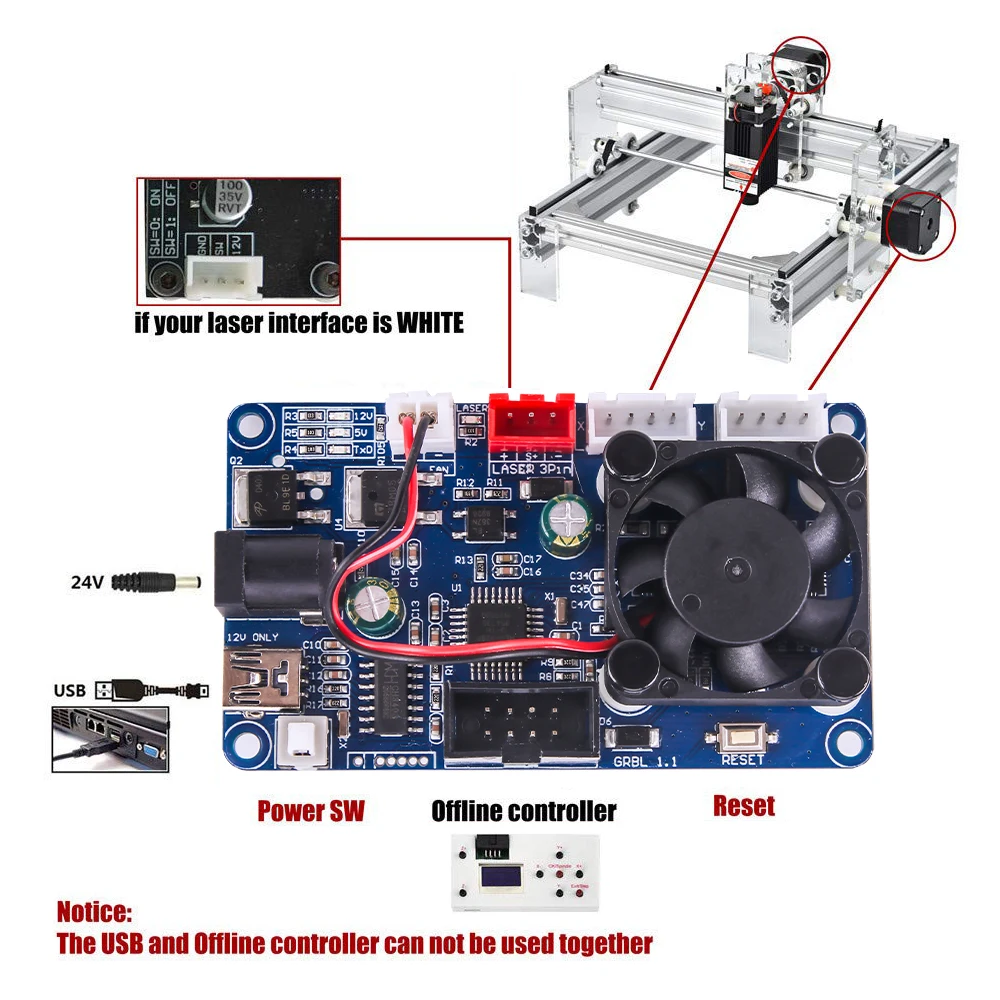15W Big Laser Power 4050 Laser Machine Desktop DIY