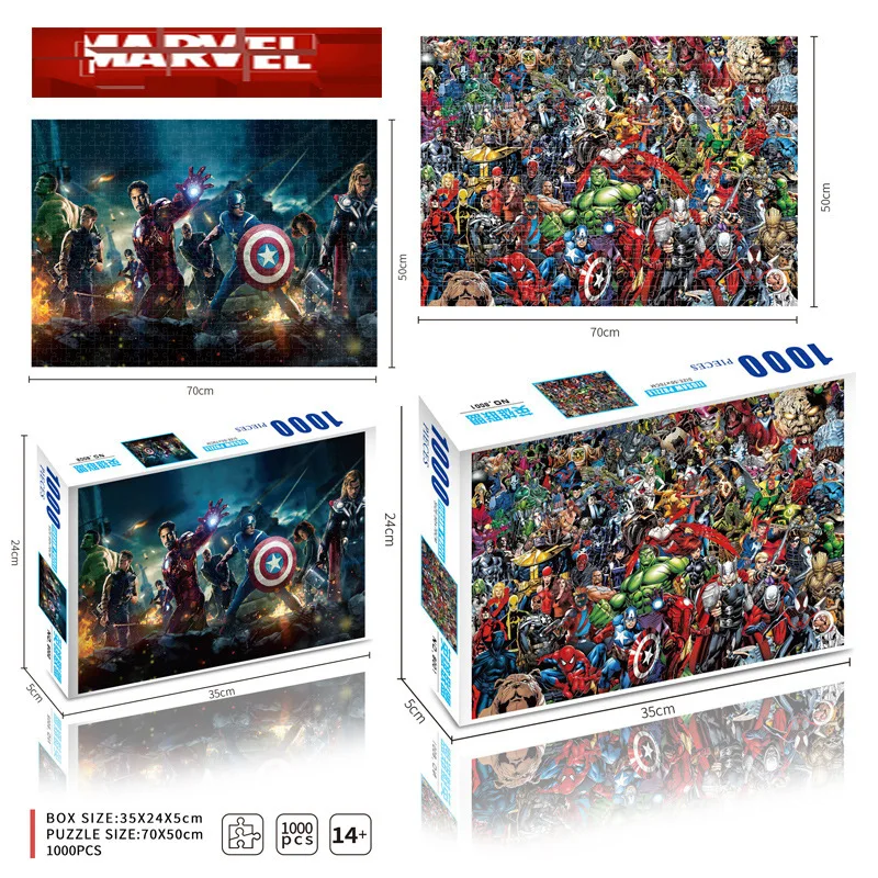 Новинка 1000 шт. пазл из бумаги Marvel Мстители для взрослых декомпрессия
