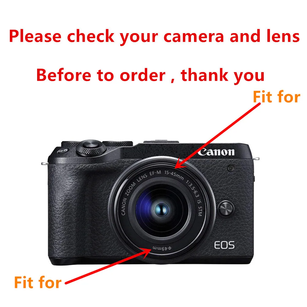UV FLD CPL Filter Lens Hood Cap Cleaning Pen For Canon EOS R100 R50 R10 RF-S 18-45mm / M6 M50 II M5 M10 M100 M200 15-45mm Lens 3