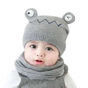 

Cute Cartoon Baby Hat Scarf Set Soft Knitted Baby Boy Hat For Girls Autumn Winter Hat For Children Baby Cap Bonnet For Newborn
