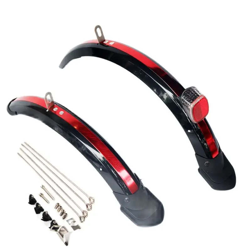 Folding Bike Mudguard Fender 14 inch for 412 Dahon V Brake Disc Brake Bike Front Rear Cycling Bike Mud Guard Reflector Light