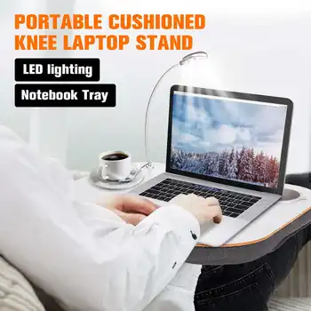 

High-density Sponge Computer Desk Rack Shelf Dormitory Bed Lap Desk Portable Bo Reading Tray Laptop Stand Table With LED Lamp