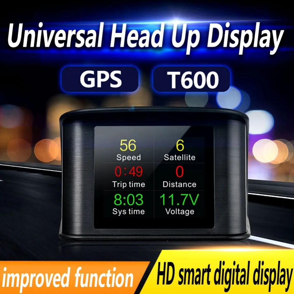 T600 Цветной Автомобильный спидометр дисплей gps OBD HUD температура потребления Универсальный Авто T600 Автомобильная электроника Аксессуары