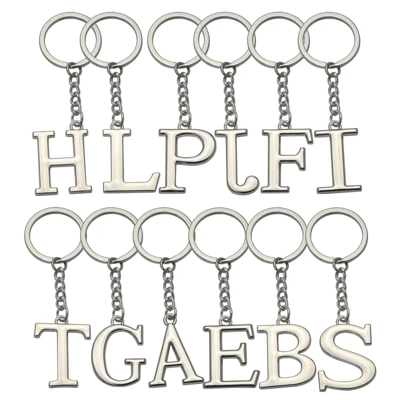 TEH DIY A-Z буквы металлические брелки для женщин мужчин 26 букв брелки для ключей держатель модные ювелирные изделия сумка аксессуары Подарки