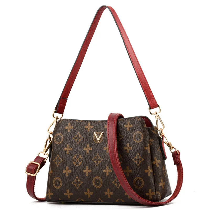 

Luxury Women Leather Shoulder Bag Vintage Printing Designer Female Crossbody For Girls Small Messenger s Phone