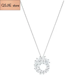 

QSJIE High quality SWA New Angel Wing Pendant white original fashion wedding anniversary free freight Necklace