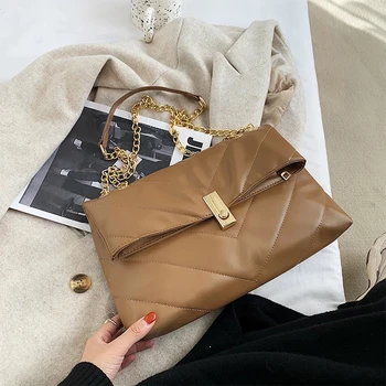 

Fashion Pu Chain Shoulder Messenger Bags for Women Casual Chain Crossbody Bags Large Capacity Totes Handbags Lady Purse 2020