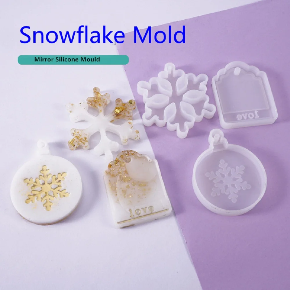 Diy Resin Crystal Epoxy Mold Snowflake Christmas Round Mould Letter Love Listing Pendant Jewelry Silicone | Украшения и