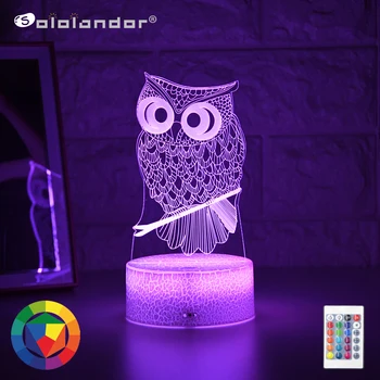 Nieuwste Kid Light Night 3D Led Nachtlampje Creatieve Tafel Bedlampje Romantische Uil Light Kids Gril Home Decoratie Gift Nieuwste Kid Light Night 3D Led Nachtlampje Creatieve Tafel Bedlampje Romantische Uil Light Kids Gril Home Decoratie Gift