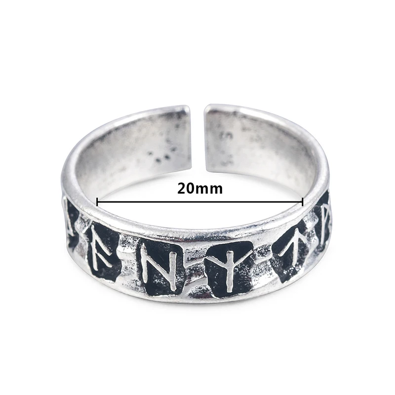 Vintage Viking Finger Ring Ethnic Totem Rune Men Geometric Shaped Titanium Steel Fashion Locomotive Jewelry Gifts