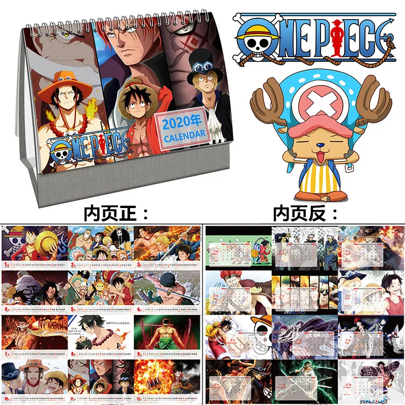  Anime ONE PIECE Monkey D. Luffy 2020 Year Cartoon DIY character Table calendar Daily Schedule Plann