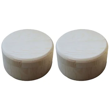 

12 x 8Cm Large Wooden Round Box Storage Storage Box Box Gift Box Retro Decoration Natural Craft Jewelry Box 2Pcs