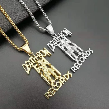 

Hip Hop Gold Silver Color Stainless Steel Deathrow Recprds Prisoner Pendants Necklaces for Men Rapper Jewelry