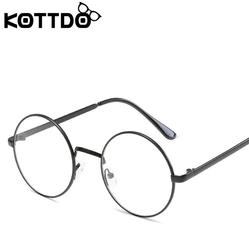 KOTTDO металлические круглые очки для женщин, очки для близорукости, очки для мужчин, прозрачные круглые компьютерные очки, винтажные очки