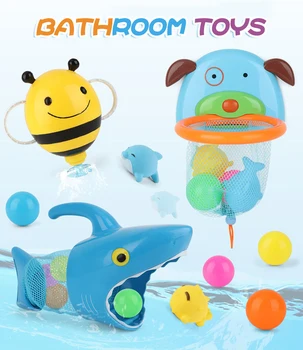 

【2020 New Arrivel】 Bathroom Fun Water Toy Set Bee Shark Shape Multiple Choices Safe And Environmentally Friendly Materials