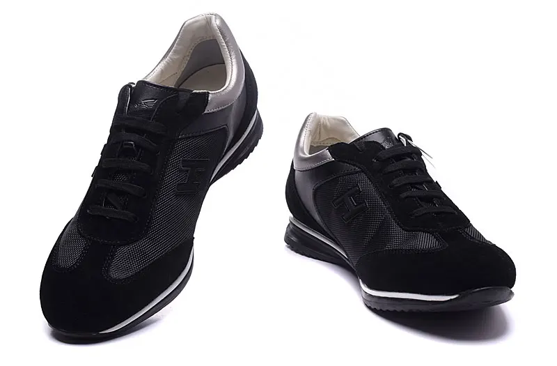 Hogan Scarpe/Модная роскошная мужская обувь; дышащие Брендовые мужские кроссовки на плоской подошве из сетчатого материала; черные повседневные кроссовки на шнуровке; мужские кроссовки