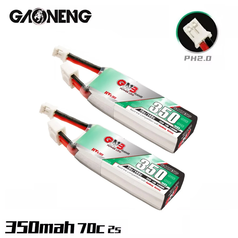 2PCS GAONENG GNB 350mah 2S 7.6V 70C/140C HV Lipo Battery With PH2.0/XT30 Plug For Emax Tinyhawk S Four Axis Indoor FPV Drones | Игрушки и