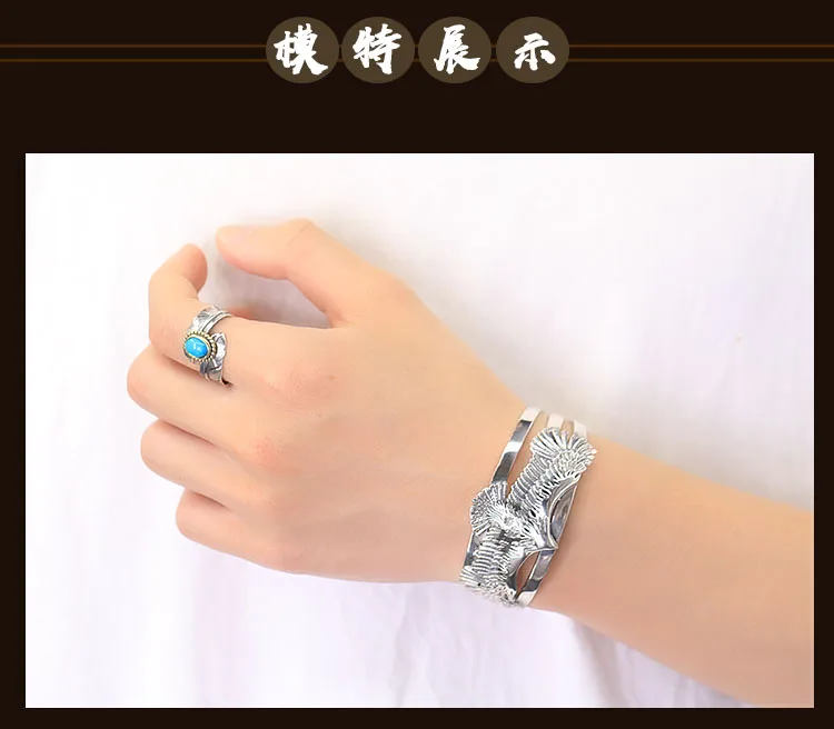 925 Стерлинговое Серебро Открытое кольцо персонализированные модные ювелирные изделия в индийском стиле перо Летающий орел стиль подарок для влюбленных Новинка