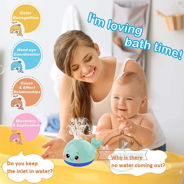 Baby Bath Toys Spray Water Shower Bathing Toys for Kids Electric Whale Bath Ball with Light Music LED Light Toys ool Bathtub Toy 4